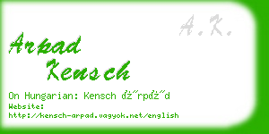 arpad kensch business card